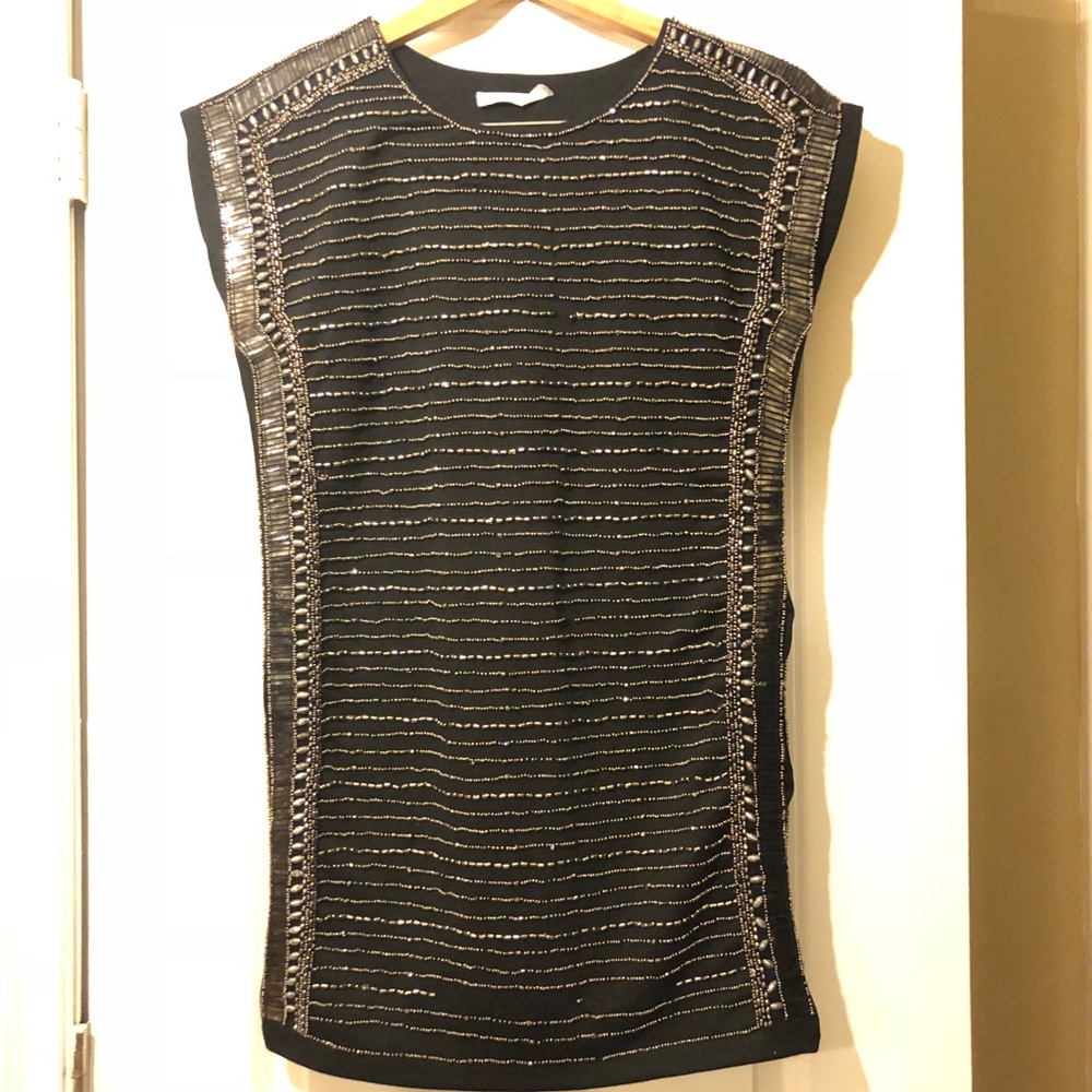Mango “press sample” beaded shift dress size Small
